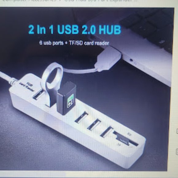USB Hub 6 Port Expander USB 2.0/3.0 SD/TF Card Reader - Picture 8 of 9